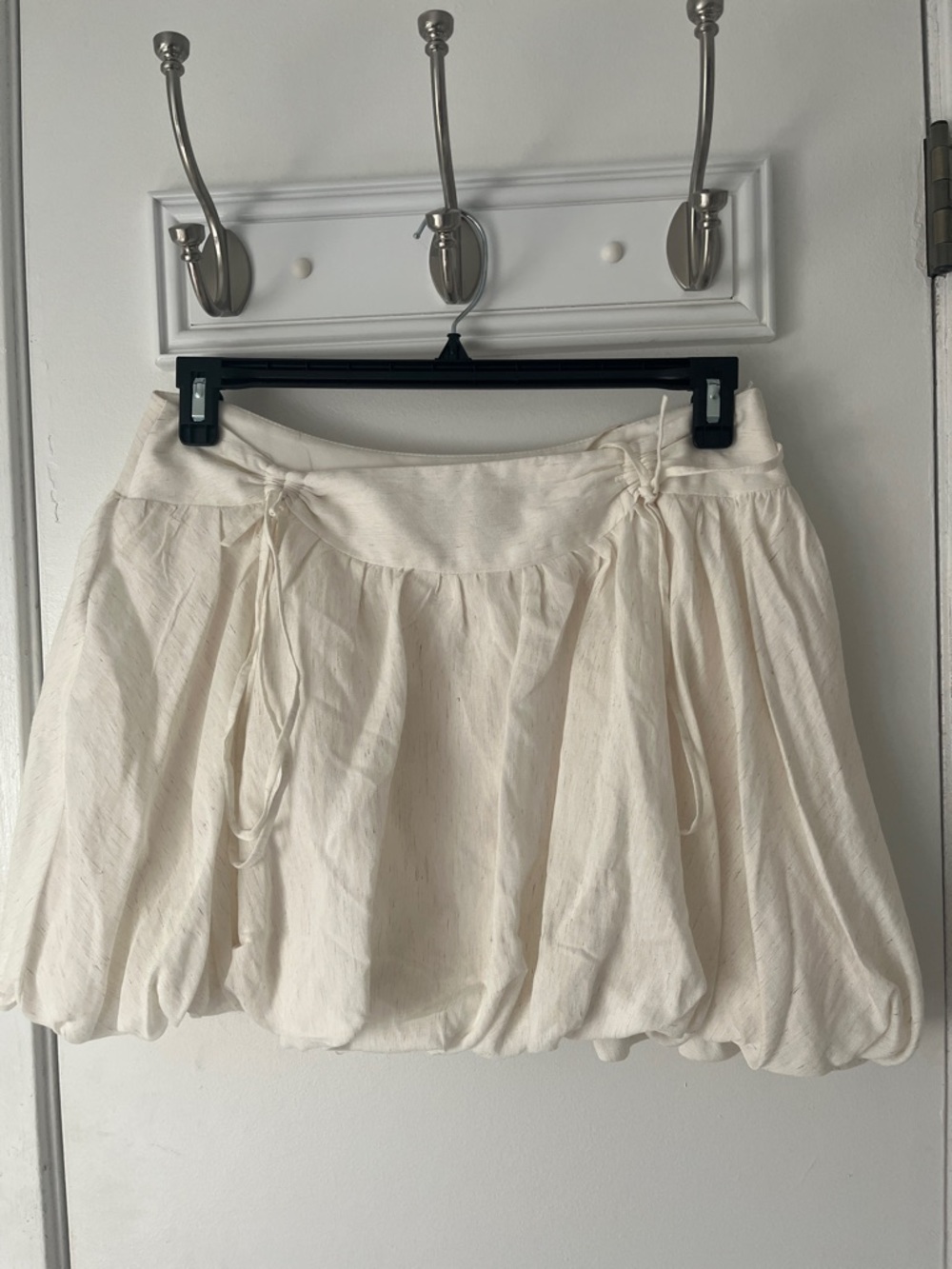 All in Favor Cream Bubble Hem Mini Skirt